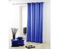 douceur dintérieur rideau a oeillets plastique 140x260 cm polyester essentiel indigo