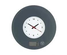 Wenko 53310100 Balance de Cuisine avec Horloge Verre Trempé Gris