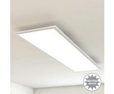 Briloner Leuchten Plafonnier/panneau LED - Lampe de salon - 38 W, rectangulaire, blanc, 119,5 cm