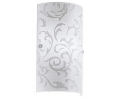 Eglo 90049 Applique murale, Verre, E14, Argent, Blanc