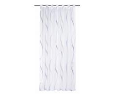 Home Fashion 48107-806 Rideau Voilage ImprimÃ©e avec Boucles Foulard Bleu 245 x 140 cm