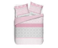 Vision Housse de Couette Mathilde 260x240cm avec 2 taies 65x65cm - 100% Coton