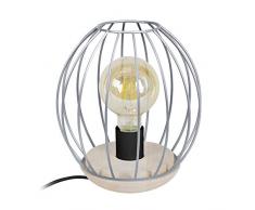 Tosel 65233 Lampe Ã Poser 1 LumiÃ¨re, Bois, E27, 40 W, ArgentÃ©, 20 x 20 cm