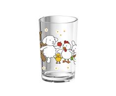 Emsa Gobelet pour Enfants, Motif Ferme, Lavable au lave-vaisselle, Plastique, Transparent/Vert, Kids, 513720