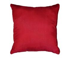 Douceur dIntérieur Coussin Passepoil Shantung Applique Scintille Polyester Rouge 60 x 60 cm