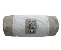 Soleil docre Coussin polochon en Coton 20x50 cm Bell, Ecru, 50x20x20 cm