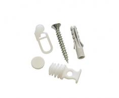 GARDINIA Kit daccessoires pour rail de rideaux, Anneaux, ButÃ©es dextrÃ©mitÃ©, Caches et matÃ©riel de montage, Blanc