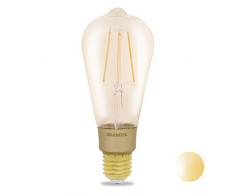 Glow XLI - Marmitek Smart me - Smart WiFi LED - E27 - 650 lumen - 6 W = 40 W - ST64 - Ampoule LED - 64 x 163 mm - Intensité variable avec app - Compatible avec Alexa, Google Assistant - Pas de hub
