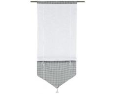 Linder 0169 /10/90162/338/58 Vitrage Passe Tringle BÃ©bÃ© Torchon Blanc/Gris 58 x 165 cm