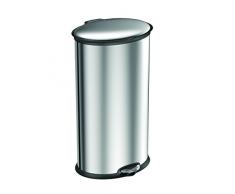 EKO Elipse Poubelle à Pédale Métal Inox 35,6 x 32,5 x 65,3 cm 30 litres