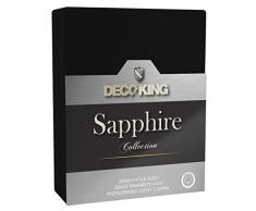 DecoKing Spannbettlaken Jersey Drap Housse, Coton, Noir, 120 x 200-140 x 200 cm