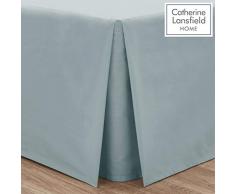 Catherine Lansfield Drap en Percale Polycoton sans Repassage Noir, Bleu dragée, King