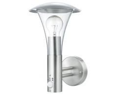 Applique murale Smartwares 5000.318 Milo â Acier inoxydable â Détecteur de mouvement â Raccord E27 â Design moderne
