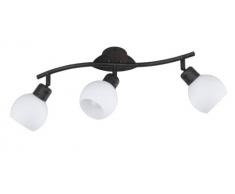TRIO, Spot, Freddy incl. 3 x LED,E14,4,0 Watt,3000K,320 Lm. Verre opale, Blanc, Corps: metal, Rouille antique L:45,0cm, L:10,0cm, H:20,5cm IP20
