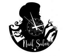 Horloge Murale en Vinyle Cadeau Fait Main DÃ©corations Pour la Maison Home Office Salon de beautÃ© pour les ongles