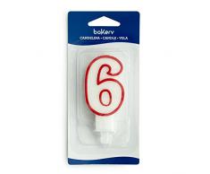 Decora 0316506 NR 6 Bougie avec Bord Cire Blanc 7,5 x 4,0 x 1,0 cm