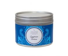 Shearer Candles Bougie parfumÃ©e Coton Ã©gyptien avec boÃ®te en mÃ©tal ArgentÃ© 4,7 x 6 cm
