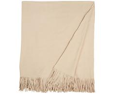 Comptoir du Linge Plaid Polaire à Franges Polyester Lin 200 x 150 cm