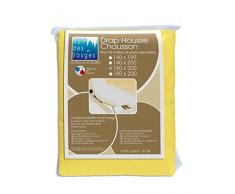 Nuit des Vosges 2108439 Cotoval Drap Housse TPR Uni Coton Maïs 160 x 200 cm