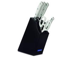 Arcos 234524 Bloc 4 Couteaux + Ciseaux, Acier Inoxydable, Blanc, 25 x 20 x 20 cm