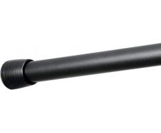 iDesign barre de douche pour rideau, tringle extensible en mÃ©tal de taille moyenne, tringle rideau douche sans perÃ§age pour la douche ou la baignoire, noir mat