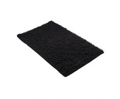 Frandis 195602 Tapis de Bain Maille Chenille/Coton Noir 50 x 80 cm