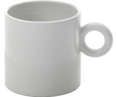 Alessi Mw01/76 Dressed Tasse Ã Moka en Porcelaine Blanche avec DÃ©coration en Relief, Set de 4 PiÃ¨ces