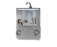 douceur dintÃ©rieur panneau a oeillets 140x240 cm voile sable top pompons confettis gris