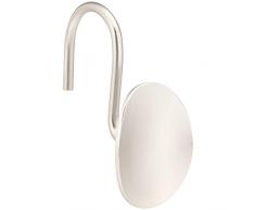AmazonBasics Crochets pour rideau de douche Feuille, Nickel