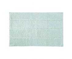 iDesign Stripe tapis de bain doux, sortie de douche rectangulaire en coton, bleu clair