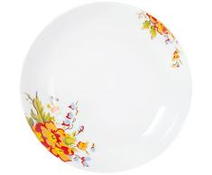 Home Coupé Bouquet Service de Table en Porcelaine, Blanc, 19 pièces