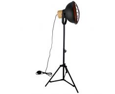 Brilliant 99010/86 EMMA Lampadaire 1 lumiere E27. H.166,5cm Ã39cm. metal/bois Coloris noir, 60 W