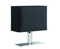 Reality, Lampe de table, Ming 1xE14, max.40,0 W Tissu, Noir, Corps: metal, Chrome L:20,0cm, L:10,0cm, H:22,5cm IP20,Interrupteur de cordon