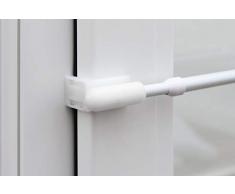 Beyond Tringle Ã Rideau Extensible Rond avec Supports de Serrage jusquÃ 20 mm Barre de vitrage, Barre de vitrage, Barre de fenÃªtre, Barre tÃ©lescopique en Fer, Blanc, 80-120 cm