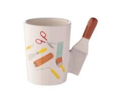 Puckator Tasse en céramique avec Manche en Forme de grattoir pour Peinture Multicolore Hauteur 11,5 cm Largeur 13,5 cm Profondeur 8,5 cm