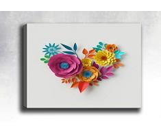 Bonamaison Peinture sur toile, multicolore, 70 x 100 cm - Conçu et fabriqué en Turquie