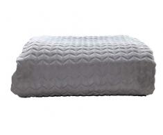 Comptoir du linge Plaid Panthère Chevron, Polyester, Gris Pastel, 200x150 cm