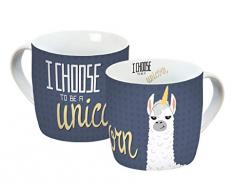 GEDA Infinite by Labels Tasse en Porcelaine Motif Lama I Choose Bleu 300 ML