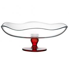 Pasabahce Toscana Assiette sur Pied, Verre, Rouge