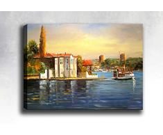 Bonamaison Peinture sur toile, multicolore, 30 x 40 cm - Conçu et fabriqué en Turquie