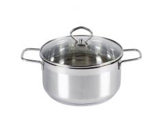 KrÃ¼ger 101016 MA Calypso Faitout Acier Inoxydable avec Couvercle transparent- Argent - DiamÃ¨tre 16 cm