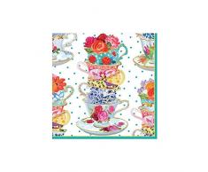 Caspari Serviettes de Table Motif Tasses de thÃ© Multicolore