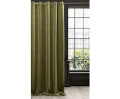 Eurofirany Rideau en Velours, Tissu, Vert Olive, 140x250cm
