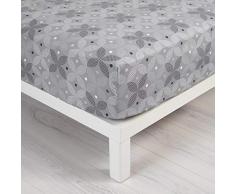 homea drap housse 2 personnes 160x200 cm moma gris souris