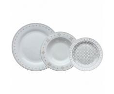 Tognana Vichy Service de table 18 pièces, porcelaine, beige