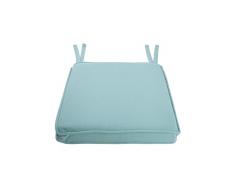 Rideaudiscount Coussin Galette de Chaise 100% Coton 40x40 cm Ep 5 cm Bleu Turquoise