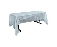 LA Linen Nappe rectangulaire en Organza Transparent, Polyester, Bleu bébé, 152.4 x 305 x 0.022 cm