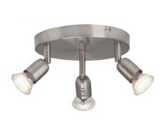 Brilliant G28834/13 Plafonnier Rond Acier 3 x GU10 2,5 W LED Métal Argent