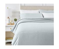 AmazonBasics Parure de lit avec housse de couette en microfibre chinÃ©e 260 x 220 cm, Turquoise clair