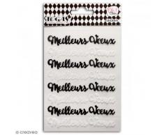 Oh ! Glitter Stickers pailletÃ©s Meilleurs VÅux, Autre, Noir / Blanc, 10.5 x 17.5 x 0.2 cm